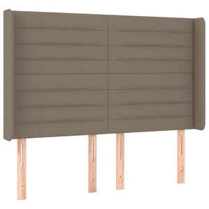 Κρεβάτι Boxspring με Στρώμα & LED Taupe 140x200 εκ. Υφασμάτινο