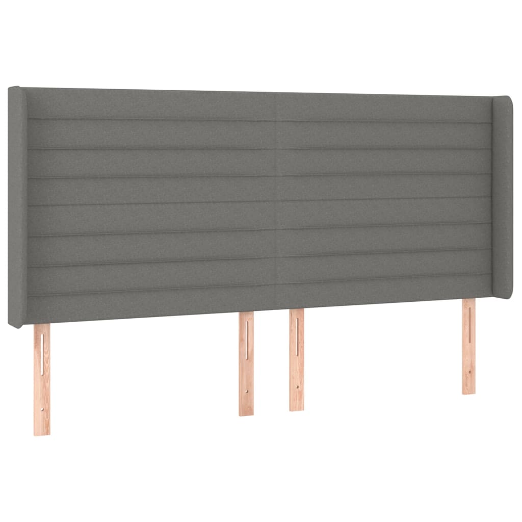 Κρεβάτι Boxspring με Στρώμα & LED Σκ.Γκρι 160x200 εκ Υφασμάτινο