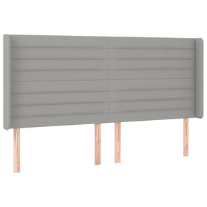 Κρεβάτι Boxspring με Στρώμα & LED Αν.Γκρι 180x200εκ. Υφασμάτινο