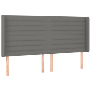 Κρεβάτι Boxspring με Στρώμα & LED Σκ.Γκρι 180x200 εκ Υφασμάτινο