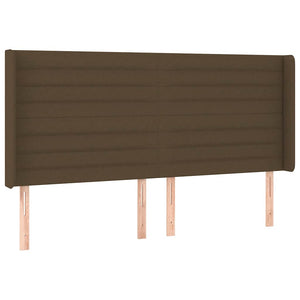 Κρεβάτι Boxspring με Στρώμα & LED Σκ.Καφέ 180x200εκ. Υφασμάτινο