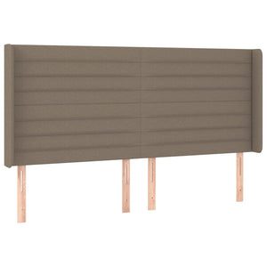 Κρεβάτι Boxspring με Στρώμα & LED Taupe 180x200 εκ. Υφασμάτινο