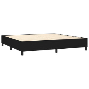 Κρεβάτι Boxspring με Στρώμα & LED Μαύρο 200x200 εκ. Υφασμάτινο