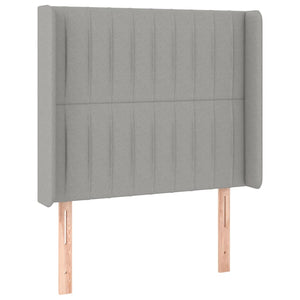 Κρεβάτι Boxspring με Στρώμα & LED Αν.Γκρι 90x190 εκ. Υφασμάτινο