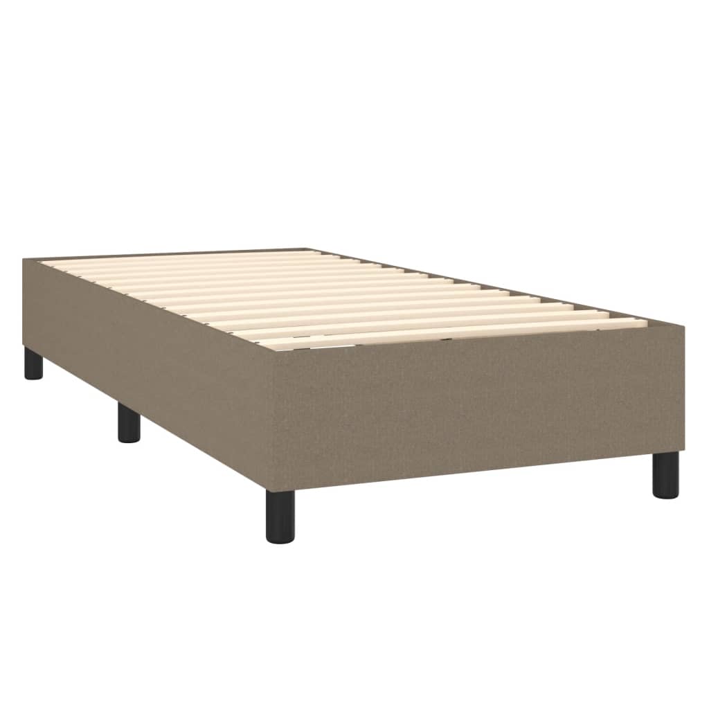 Κρεβάτι Boxspring με Στρώμα & LED Taupe 90x200 εκ. Υφασμάτινο