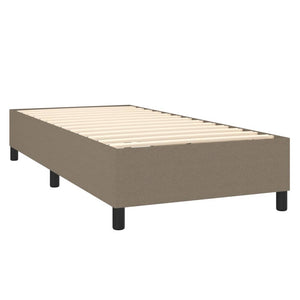 Κρεβάτι Boxspring με Στρώμα & LED Taupe 90x200 εκ. Υφασμάτινο