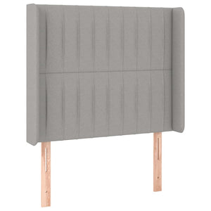 Κρεβάτι Boxspring με Στρώμα & LED Αν.Γκρι 100x200εκ. Υφασμάτινο
