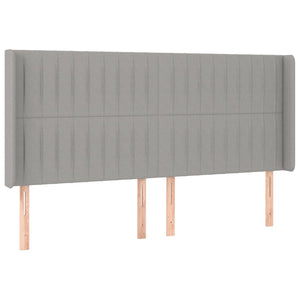 Κρεβάτι Boxspring με Στρώμα & LED Αν.Γκρι 160x200εκ. Υφασμάτινο