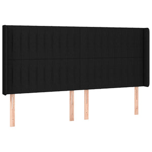 Κρεβάτι Boxspring με Στρώμα & LED Μαύρο 160x200 εκ. Υφασμάτινο