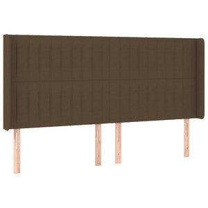 Κρεβάτι Boxspring με Στρώμα & LED Σκ.Καφέ 160x200εκ. Υφασμάτινο