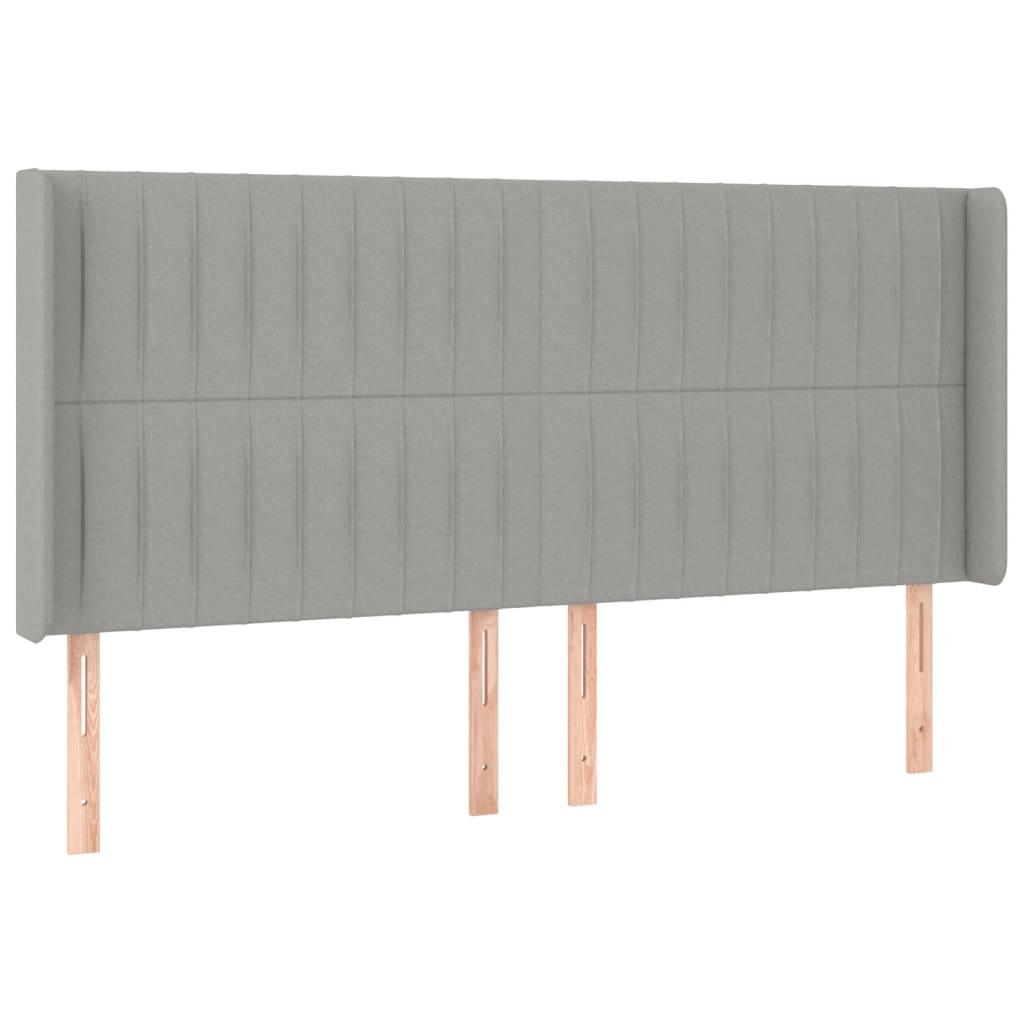 Κρεβάτι Boxspring με Στρώμα & LED Αν.Γκρι 180x200εκ. Υφασμάτινο
