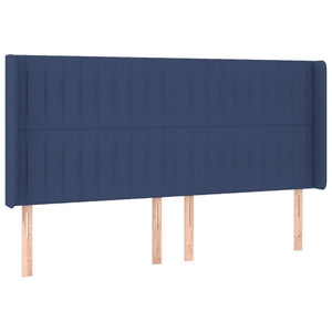 Κρεβάτι Boxspring με Στρώμα & LED Μπλε 180x200 εκ. Υφασμάτινο