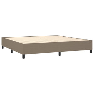 Κρεβάτι Boxspring με Στρώμα & LED Taupe 200x200 εκ. Υφασμάτινο