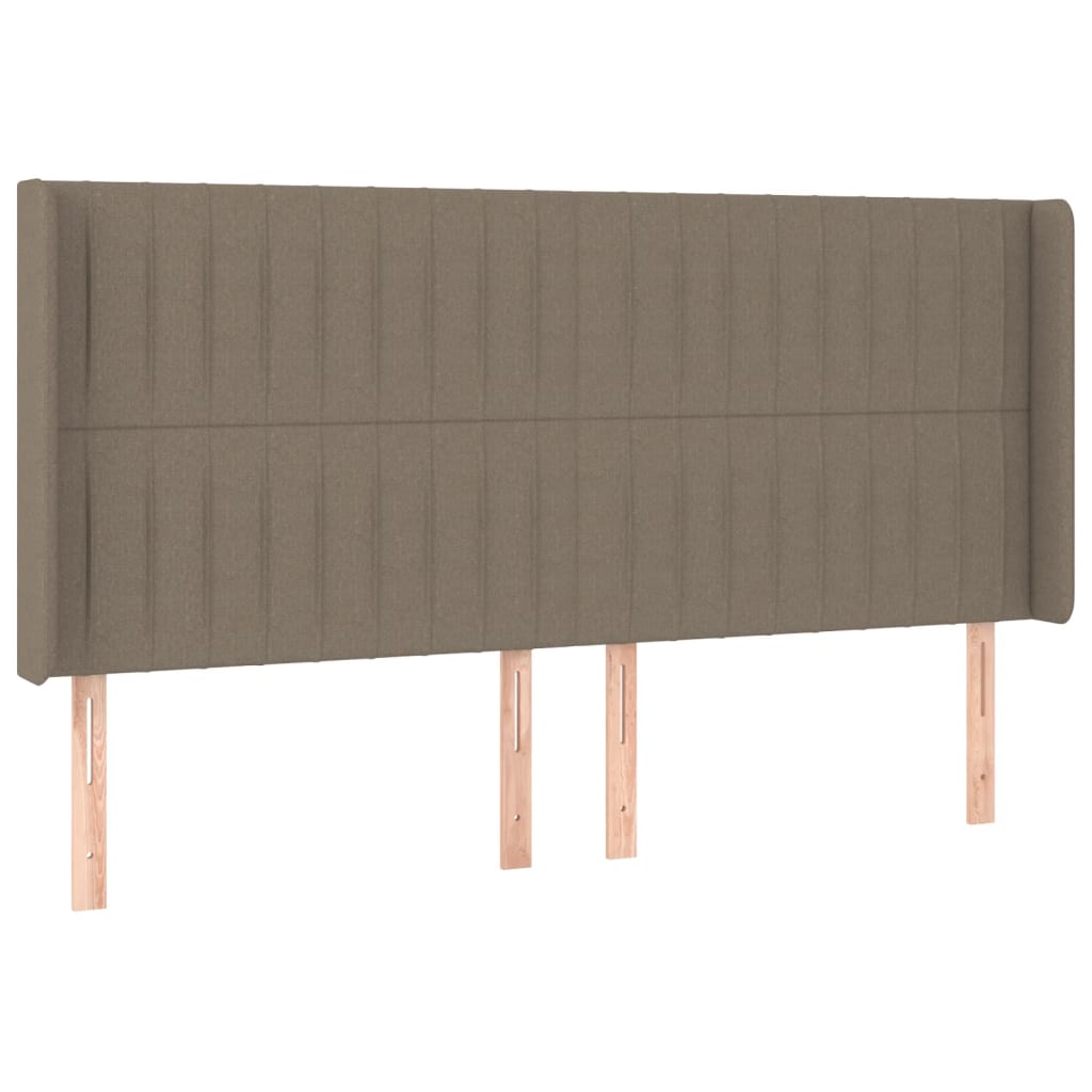 Κρεβάτι Boxspring με Στρώμα & LED Taupe 200x200 εκ. Υφασμάτινο