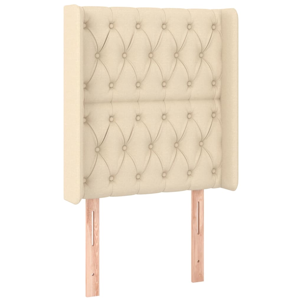 Κρεβάτι Boxspring με Στρώμα & LED Κρεμ 80x200 εκ. Υφασμάτινο