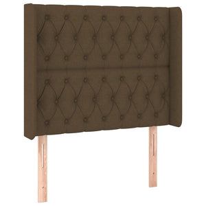 Κρεβάτι Boxspring με Στρώμα & LED Σκ.Καφέ 90x190 εκ. Υφασμάτινο