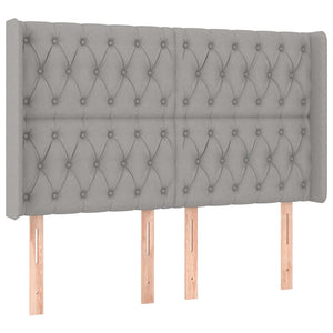 Κρεβάτι Boxspring με Στρώμα & LED Αν.Γκρι 140x190εκ. Υφασμάτινο