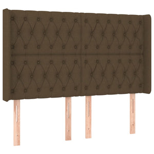 Κρεβάτι Boxspring με Στρώμα & LED Σκ.Καφέ 140x190εκ. Υφασμάτινο - Pakobazaar