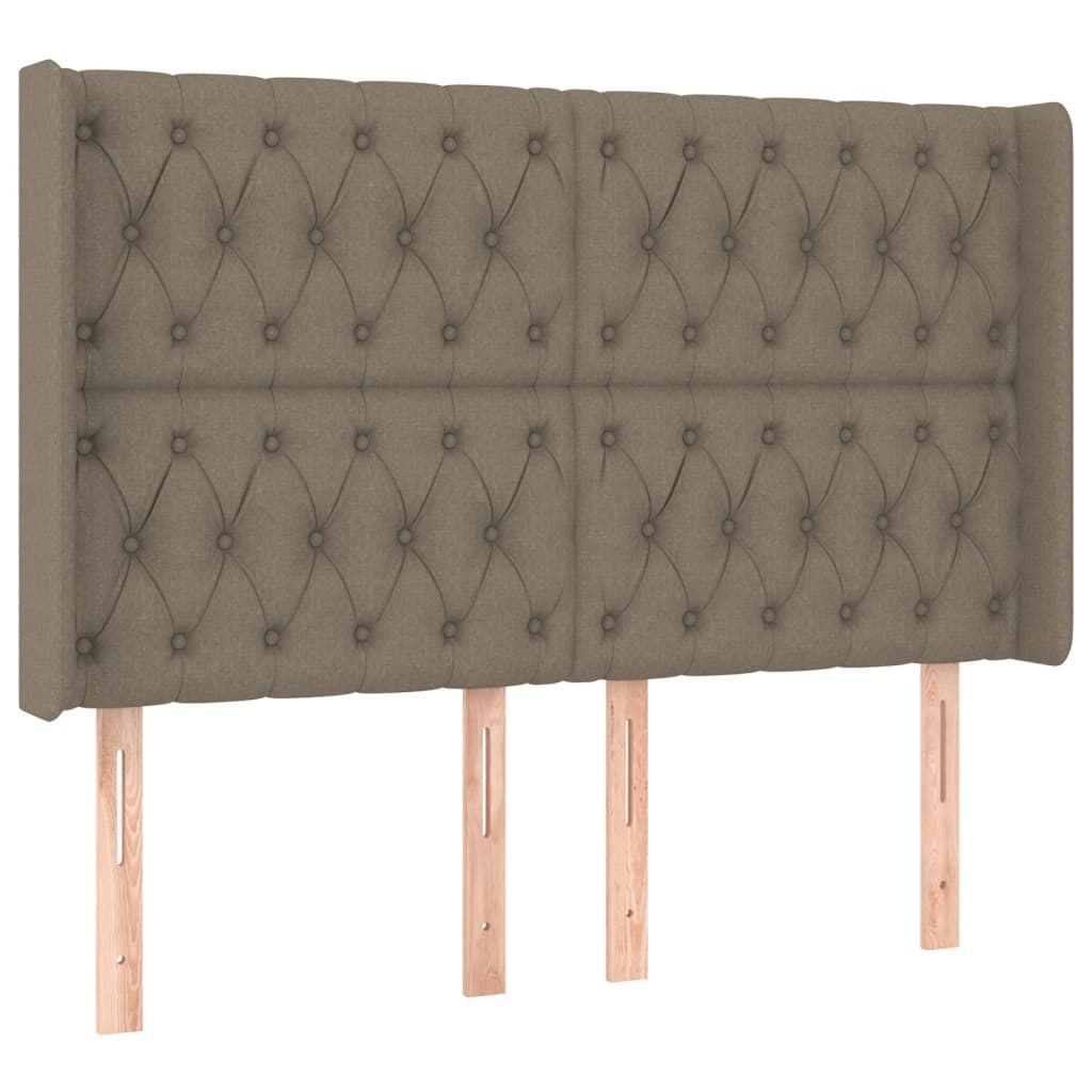 Κρεβάτι Boxspring με Στρώμα & LED Taupe 140x190 εκ. Υφασμάτινο