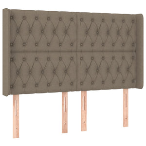 Κρεβάτι Boxspring με Στρώμα & LED Taupe 140x190 εκ. Υφασμάτινο