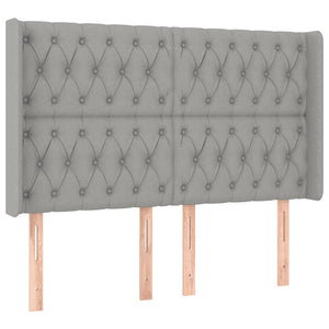 Κρεβάτι Boxspring με Στρώμα & LED Αν.Γκρι 140x200εκ. Υφασμάτινο