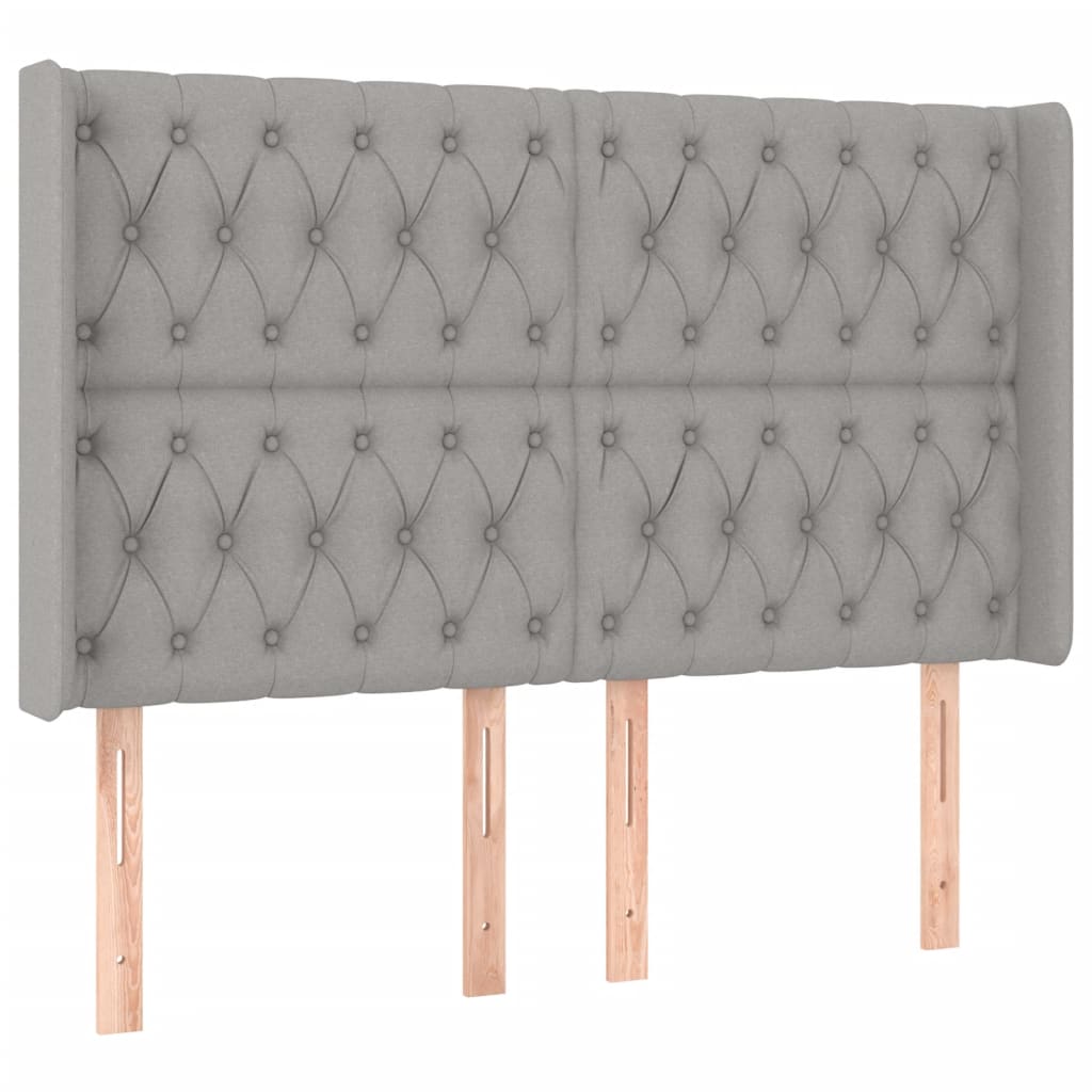 Κρεβάτι Boxspring με Στρώμα & LED Αν.Γκρι 160x200εκ. Υφασμάτινο