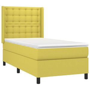 Κρεβάτι Boxspring με Στρώμα & LED Πράσινο 80x200 εκ. Υφασμάτινο