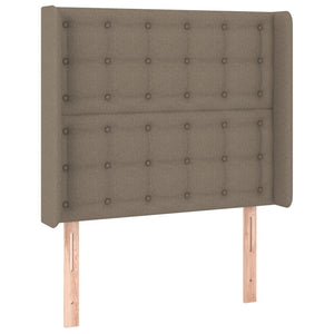 Κρεβάτι Boxspring με Στρώμα & LED Taupe 90x200 εκ. Υφασμάτινο