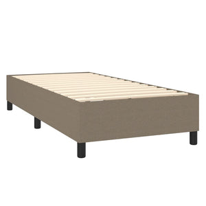 Κρεβάτι Boxspring με Στρώμα & LED Taupe 100x200 εκ. Υφασμάτινο