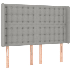 Κρεβάτι Boxspring με Στρώμα & LED Αν.Γκρι 140x190εκ. Υφασμάτινο