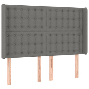 Κρεβάτι Boxspring με Στρώμα & LED Σκ.Γκρι 140x190εκ. Υφασμάτινο