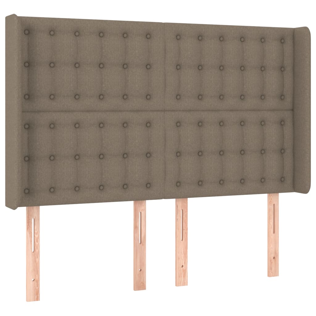 Κρεβάτι Boxspring με Στρώμα & LED Taupe 140x190 εκ. Υφασμάτινο