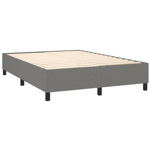 Κρεβάτι Boxspring με Στρώμα & LED Σκ.Γκρι 140x200 εκ Υφασμάτινο