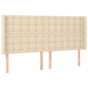 Κρεβάτι Boxspring με Στρώμα & LED Κρεμ 180x200 εκ. Υφασμάτινο