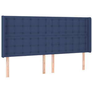 Κρεβάτι Boxspring με Στρώμα & LED Μπλε 180x200 εκ. Υφασμάτινο