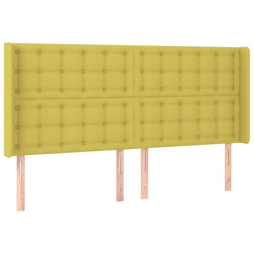 Κρεβάτι Boxspring με Στρώμα & LED Πράσινο 180x200 εκ Υφασμάτινο