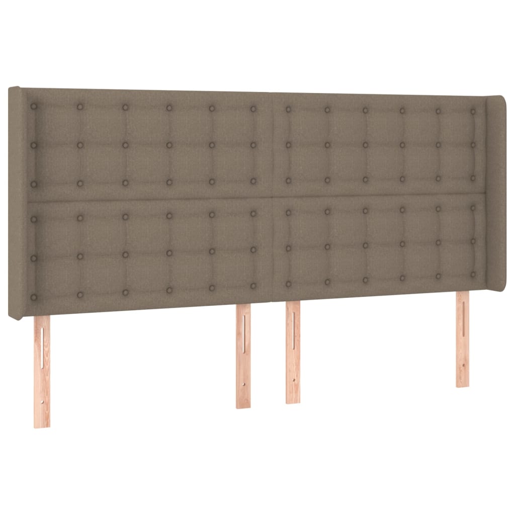 Κρεβάτι Boxspring με Στρώμα & LED Taupe 200x200 εκ. Υφασμάτινο
