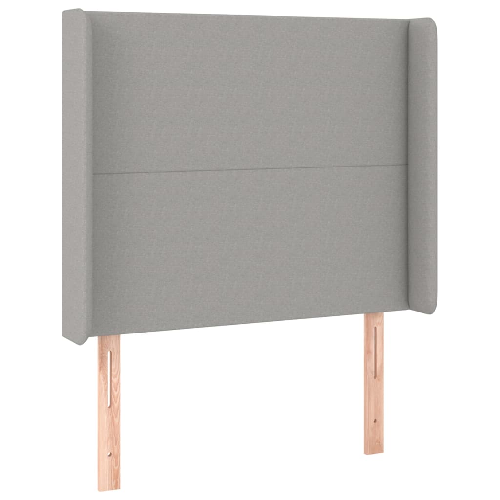 Κρεβάτι Boxspring με Στρώμα & LED Αν.Γκρι 90x190 εκ. Υφασμάτινο