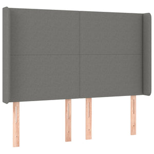Κρεβάτι Boxspring με Στρώμα & LED Σκ.Γκρι 140x190εκ. Υφασμάτινο