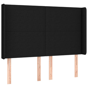 Κρεβάτι Boxspring με Στρώμα & LED Μαύρο 140x190 εκ. Υφασμάτινο