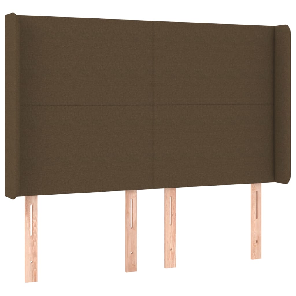 Κρεβάτι Boxspring με Στρώμα & LED Σκ.Καφέ 140x190εκ. Υφασμάτινο - Pakobazaar