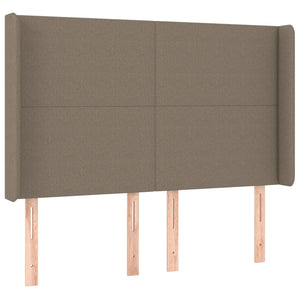 Κρεβάτι Boxspring με Στρώμα & LED Taupe 140x190 εκ. Υφασμάτινο