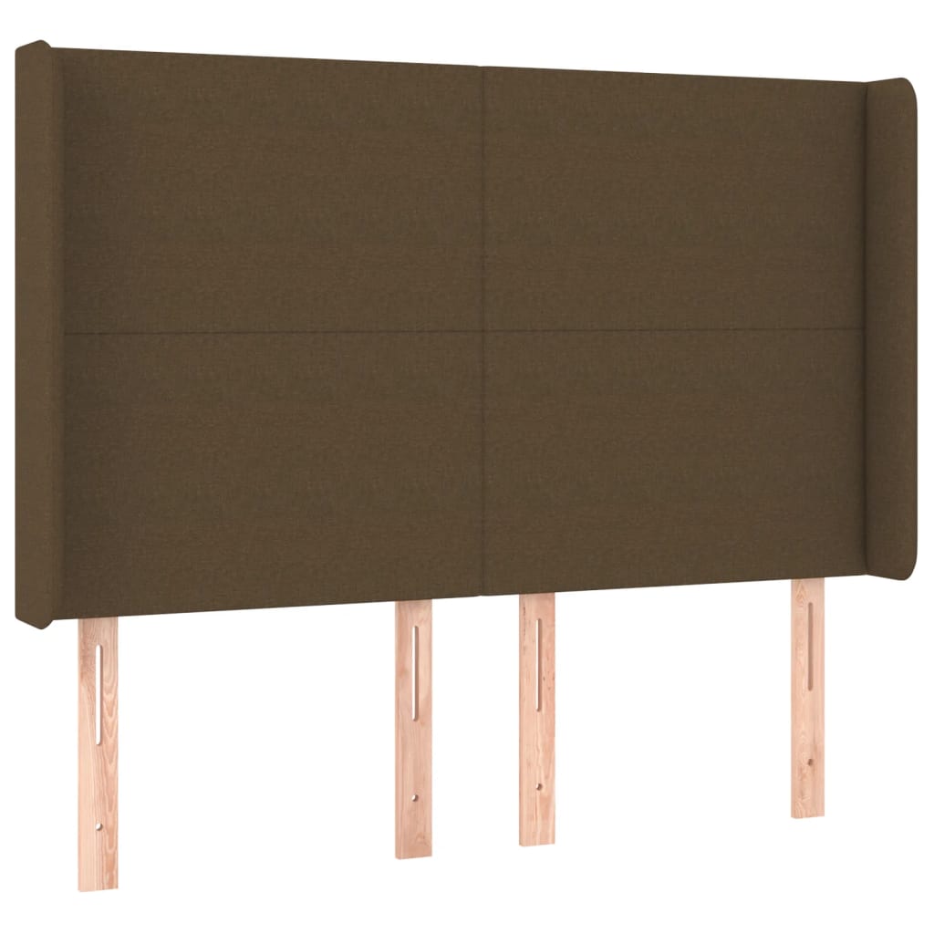 Κρεβάτι Boxspring με Στρώμα & LED Σκ.Καφέ 140x200 εκ Υφασμάτινο - Pakobazaar