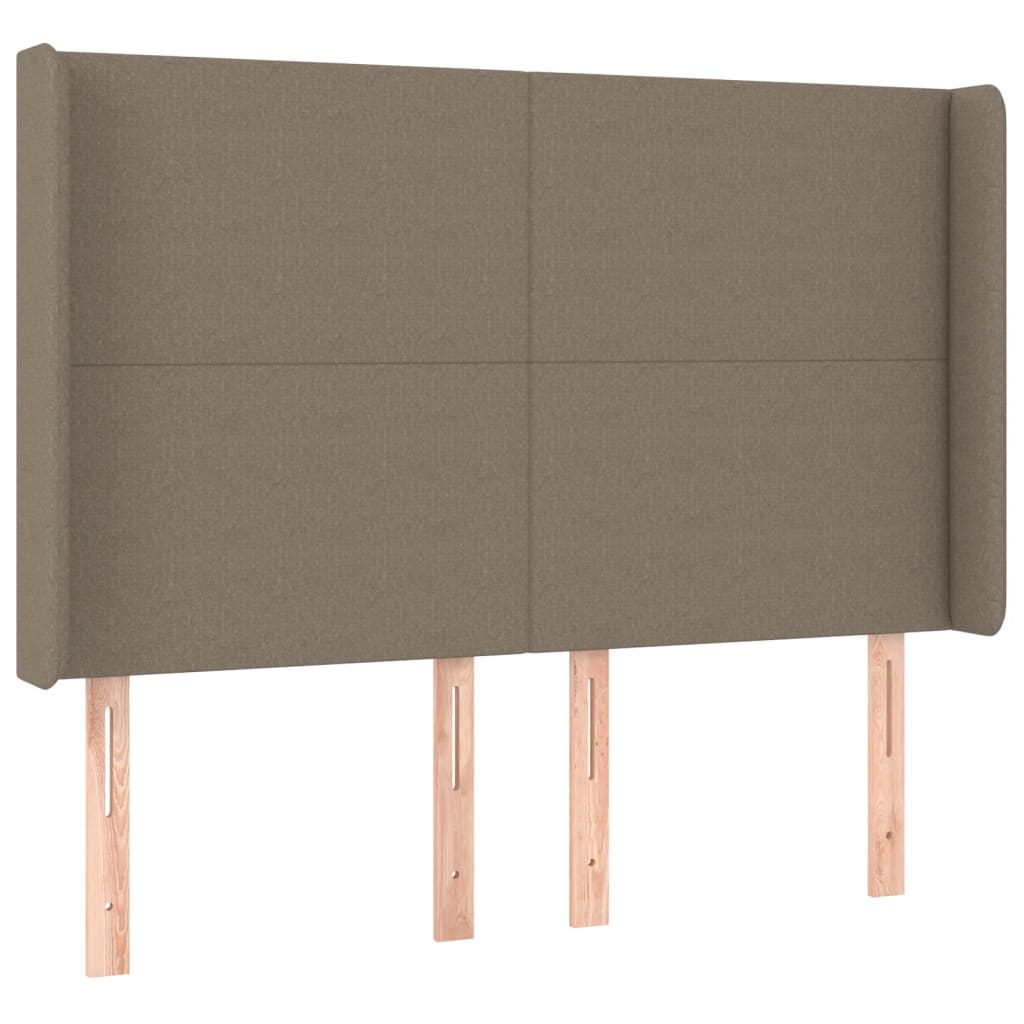Κρεβάτι Boxspring με Στρώμα & LED Taupe 140x200 εκ. Υφασμάτινο