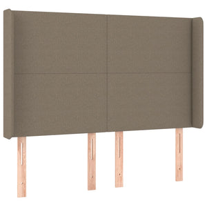Κρεβάτι Boxspring με Στρώμα & LED Taupe 140x200 εκ. Υφασμάτινο