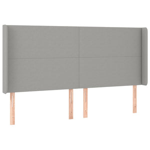 Κρεβάτι Boxspring με Στρώμα & LED Αν.Γκρι 180x200εκ. Υφασμάτινο
