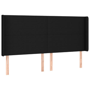 Κρεβάτι Boxspring με Στρώμα & LED Μαύρο 180x200 εκ. Υφασμάτινο