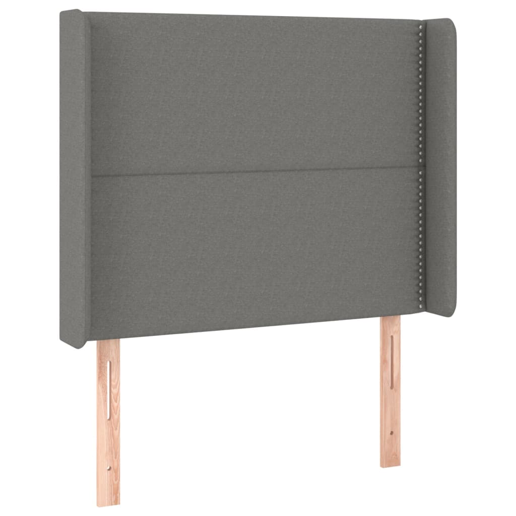 Κρεβάτι Boxspring με Στρώμα & LED Σκ.Γκρι 80x200 εκ. Υφασμάτινο
