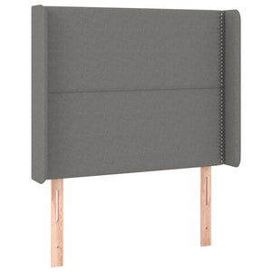 Κρεβάτι Boxspring με Στρώμα & LED Σκ.Γκρι 80x200 εκ. Υφασμάτινο