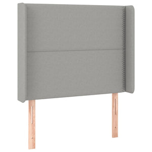 Κρεβάτι Boxspring με Στρώμα & LED Αν.Γκρι 90x190 εκ. Υφασμάτινο